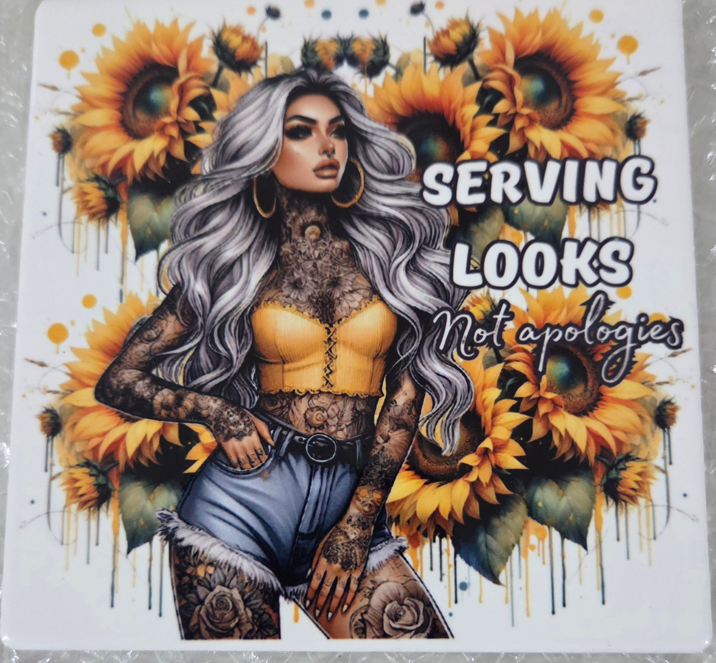 Single Ceramic coaster Gloss finish - Serving looks