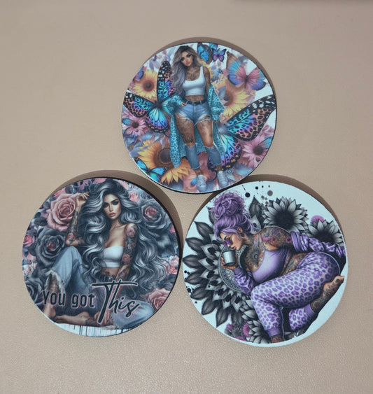 Personalised soft coasters - set of 4. Leave notes in cart before checkout!