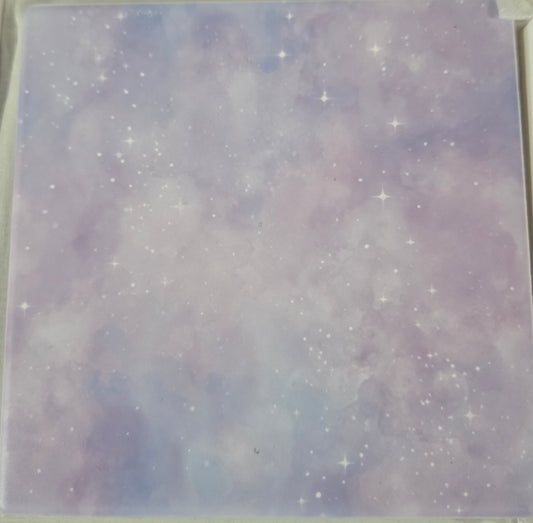 Set of 2 Ceramic coasters Matte finish - Purple galaxy